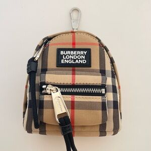 Burberry Beige and Black Checkered Backpack